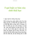 5 qui luật cơ bản của sinh thái học