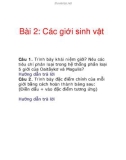 Bài 2: Các giới sinh vật