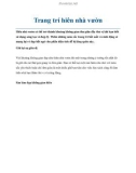 Trang trí hiên nhà vườn