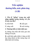 Trắc nghiệm thường biến, mức phản ứng (1-20)