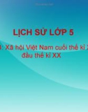 Bài giảng Lịch sử 5 bài 4: Xã hội VN cuối thể kỉ XIX đầu thế kỉ XX