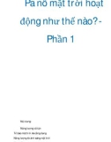 Pa nô mặt trời hoạt động như thế nào? Phần 1