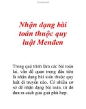 Nhận dạng bài toán thuộc quy luật Menđen