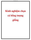 Kinh nghiệm chọn cá bống tượng giống