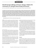 Báo cáo y học: Should Younger Siblings of Peanut-Allergic Children Be Assessed by an Allergist before Being Fed Peanut