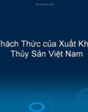 Thách Thức của Xuất Khẩu Thủy Sản Việt Nam