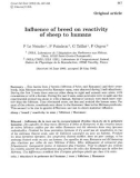 Báo cáo sinh học: Influence of breed on reactivity of sheep to humans P Le Neindre P Poindron 1