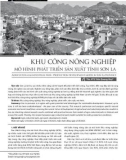 Khu công nông nghiệp - Mô hình phát triển sản xuất tỉnh Sơn La