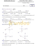 Đề khảo sát chất lượng đầu năm lần 1 môn Toán lớp 10 năm học 2018-2019 – Trường THPT Yên Lạc 2 (Mã đề 001)