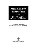 Ebook Horse health and nutrition for dummies: Part 1