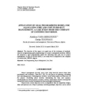 Application of goal programming model for allocating time and cost in project management: A case study from the company of construction seror