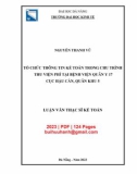 Luận văn Thạc sĩ Kế toán: Tổ chức thông tin kế toán trong chu trình thu viện phí tại Bệnh viện Quân y 17, Cục Hậu cần, Quân khu 5