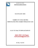 Luận văn Thạc sĩ Quản lý kinh tế: Nghiên cứu tăng trưởng nhóm ngành công nghiệp tỉnh Quảng Nam