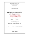 Luận văn Thạc sĩ Khoa học xã hội và Nhân văn: Phát triển nguồn nhân lực của tỉnh Quảng Nam