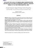 Khảo sát nồng độ hemoglobin trong máu và các yếu tố liên quan trên người lao động đến khám sức khỏe tại Bệnh viện Lê Văn Thịnh, năm 2024