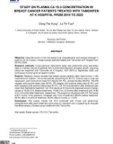 Nghiên cứu sự thay đổi nồng độ CA 15-3 huyết tương ở người bệnh ung thư vú được điều trị bằng Tamoxifen tại Bệnh viện K từ năm 2019 đến 2022