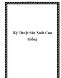 Kỹ Thuật Sản Xuất Cua Giống