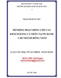 Luận văn Thạc sĩ Tài chính ngân hàng: Mở rộng hoạt động cho vay khách hàng cá nhân tại PG Bank - Chi nhánh Đồng Tháp