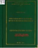 Luận văn Thạc sĩ Tài chính ngân hàng: Quản lý rủi ro cho vay tại Ngân hàng Hợp tác xã Việt Nam chi nhánh Nghệ An