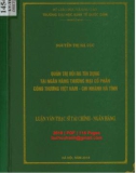 Luận văn Thạc sĩ Tài chính ngân hàng: Quản trị rủi ro tín dụng tại Ngân hàng thương mại cổ phần Công thương Việt Nam - Chi nhánh Hà Tĩnh