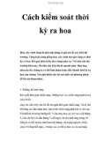 Cách kiểm soát thời kỳ ra hoa