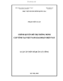 Luận án Tiến sĩ Quản lý công: Chính quyền đô thị thông minh cấp tỉnh tại Việt Nam giai đoạn hiện nay