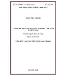 Tóm tắt Luận án Tiến sĩ Quản lý công: Xây dựng thương hiệu địa phương cấp tỉnh ở Việt Nam