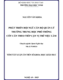 Tóm tắt Luận án Tiến sĩ Khoa học giáo dục: Phát triển đội ngũ cán bộ quản lý trường trung học phổ thông cốt cán theo tiếp cận vị trí việc làm