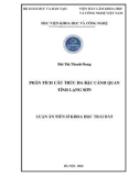 Luận án Tiến sĩ Khoa học trái đất: Phân tích cấu trúc đa bậc cảnh quan tỉnh Lạng Sơn