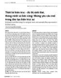 Thiết kế kiến trúc - đô thị sinh thái, thông minh và bền vững: Những yêu cầu mới trong đào tạo kiến trúc sư