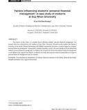 Các nhân tố ảnh hưởng đến quản lý tài chính cá nhân của sinh viên: Nghiên cứu trường hợp sinh viên của Trường Đại học Quy Nhơn