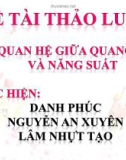 Bài thuyết trình Mối quan hệ giữa quang hợp và năng suất