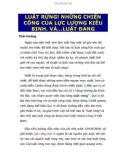 LUẬT RỪNG! NHỮNG CHIẾN CÔNG CỦA LỰC LƯỢNG KIÊU BINH. VÀ...LUẬT ĐẢNG