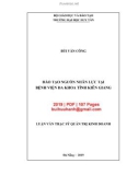 Luận văn Thạc sĩ Quản trị kinh doanh: Đào tạo nguồn nhân lực tại Bệnh Viện Đa khoa tỉnh Kiên Giang