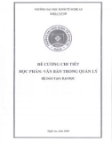 Đề cương chi tiết học phần Văn bản trong quản lý - Trường Đại học Kinh tế Nghệ An