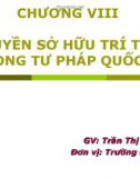 Bài giảng Tư pháp quốc tế: Chương 8 - ThS. Trần Thị Bé Năm