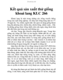 Kết quả sản xuất thử giống khoai lang KLC 266