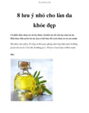 8 lưu ý nhỏ cho làn da khỏe đẹp