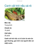 Canh cải trời nấu cá rô