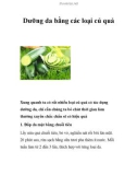 Dưỡng da bằng các loại củ quả