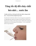 Tăng tốc độ đốt cháy chất béo nhờ… nước ấm