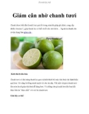 Giảm cân nhờ chanh tươi