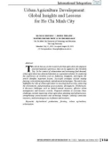 Urban agriculture development: Global insights and lessons for Ho Chi Minh city