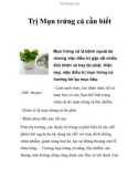 Trị Mụn trứng cá cần biết