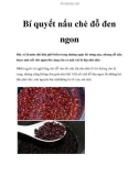 Bí quyết nấu chè đỗ đen ngon