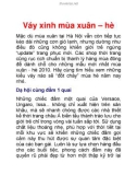 Váy xinh mùa xuân – hè