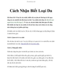 Cách Nhận Biết Loại Da