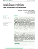 Analysis of some prognostic factors of patients with acute hypertensive basal ganglia intracerebral hemorrhage