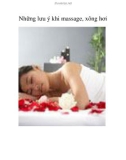 Những lưu ý khi massage, xông hơi