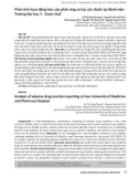 Phân tích hoạt động báo cáo phản ứng có hại của thuốc tại Bệnh viện Trường Đại học Y - Dược Huế